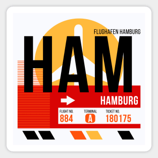 Hamburg (HAM) Airport // Sunset Baggage Tag Magnet